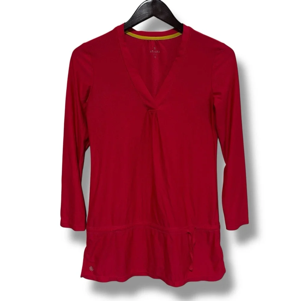 ATHLETA Grenada Wick-It Swim Cover-Up Long Sleeve Top Pink Size XS‎ 17 x 30